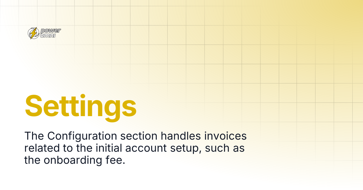 Settings | Power Omni Docs