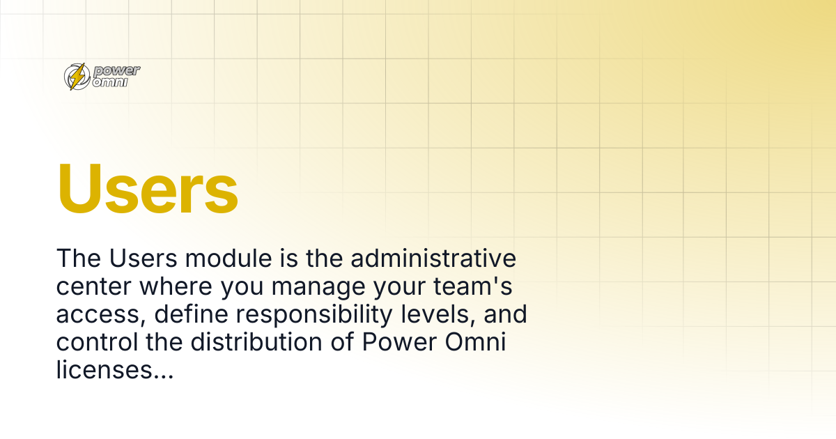 Users | Power Omni Docs